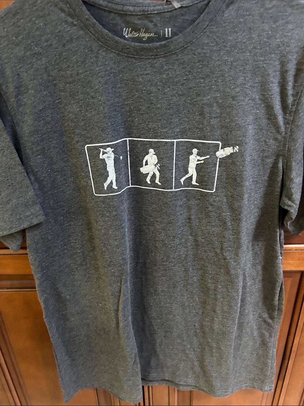 Walter Hagen Charcoal Gray Graphic Crew Tee